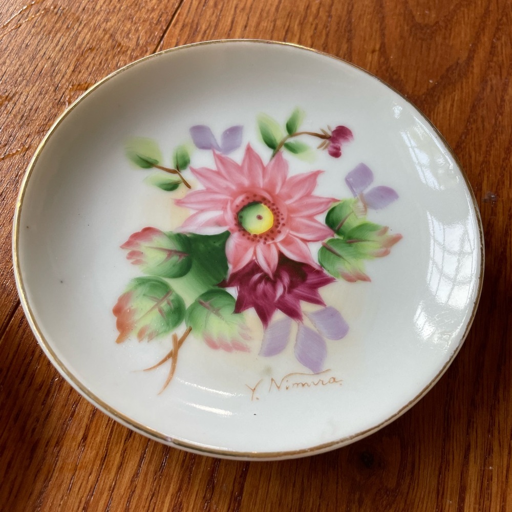 Japanese signed floral plates